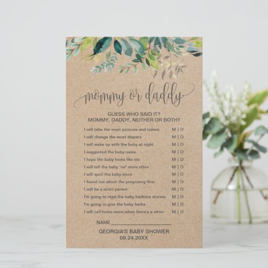 Kraft Foliage Mam of papa Game (Staand voorkant)