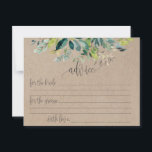Kraft Foliage Marriage Advice Kaarten<br><div class="desc">Deze kraftkaarten voor het huwelijk zijn de perfecte activiteit voor een rustige trouwreceptie of vrijgezellenfeest. Het ontwerp is voorzien van groene bladeren en bladgroenachtige plantaardige stoffen op een achtergrond van faux kraft paper.</div>