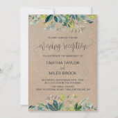 Kraft Foliage | Monogram Achterwand Avondreceptie Kaart (Voorkant)