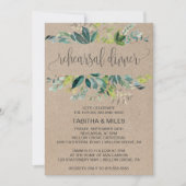 Kraft Foliage Rehearsal Dinner Kaart (Voorkant)