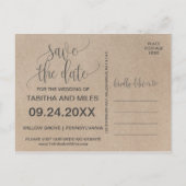 Kraft Foliage Save the Date Aankondigingskaart (Achterkant)
