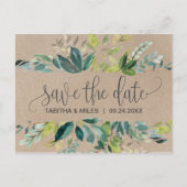 Kraft Foliage Save the Date Aankondigingskaart (Voorkant)