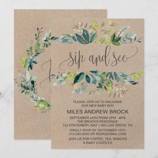 Kraft Foliage Sip en See Kaart (Voorkant / Achterkant)