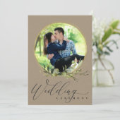 KRAFT FOLIAGE WATERVERF FOTO OVERLAY WEDDING KAART (Staand voorkant)