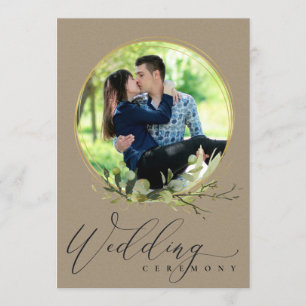 KRAFT FOLIAGE WATERVERF FOTO OVERLAY WEDDING KAART