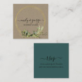 KRAFT FOLIAGE WATERVERF WEDDING WEBSITE RSVP VIERKANTE VISITEKAARTJE (Voorkant / Achterkant)