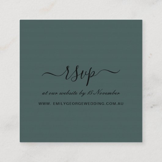 KRAFT FOLIAGE WATERVERF WEDDING WEBSITE RSVP VIERKANTE VISITEKAARTJE (Achterkant)