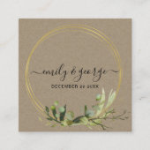 KRAFT FOLIAGE WATERVERF WEDDING WEBSITE RSVP VIERKANTE VISITEKAARTJE (Voorkant)