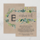 Kraft Foliage Wedding Wishing Well Informatiekaartje (Voorkant / Achterkant)