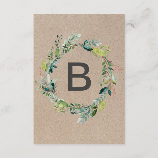 Kraft Foliage Wedding Wishing Well Informatiekaartje (Achterkant)