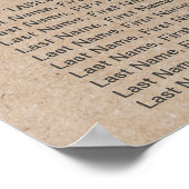 Kraft Foliage Wreater Monogram Seating Chart Poster (Hoek)