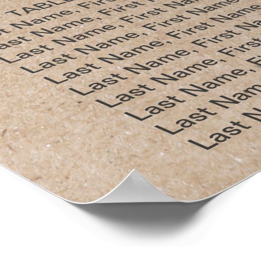 Kraft Foliage Wreater Monogram Seating Chart Poster (Hoek)