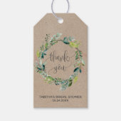 Kraft Foliage Wreator Dank je wel Cadeaulabel (Voorkant)