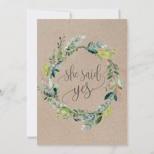 Kraft Foliage zei dat ze ja zei tegen Engagement P Kaart (Achterkant)