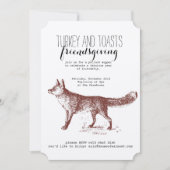 Kraft Fox Friendsgiving Invitation Kaart (Voorkant)