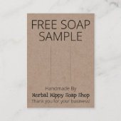 Kraft Free Sample Soap Holder Display Card Visitekaartje (Voorkant)