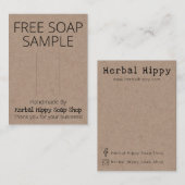 Kraft Free Sample Soap Holder Display Card Visitekaartje (Voorkant / Achterkant)