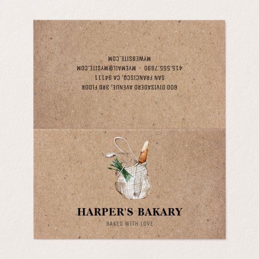 Kraft Fresh Bakery Professional Logo Visitekaartje (Buitenkant ongevouwen)