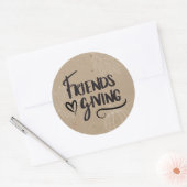 Kraft Friendsgiving Dinner Party Ronde Sticker (Envelop)