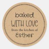 Kraft Gebakken met Liefde Ronde Sticker (Voorkant)