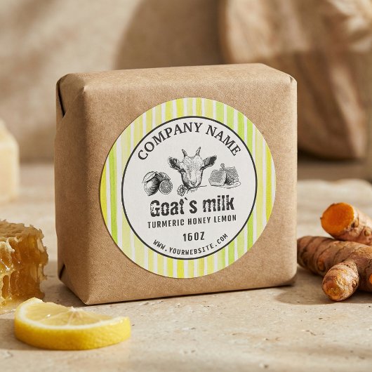 Kraft Geitenmelk Zeep Label | Geit Logo