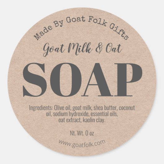 Kraft geitenmelk zeep labels (Voorkant)