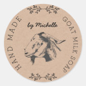 Kraft geitenmelkzeep monogram product Ronde Sticker (Voorkant)