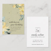 KRAFT GELE VERJAARDAG VRIEND OORBEL DISPLAY KAART PLAATSKAARTJE (Voorkant / Achterkant)