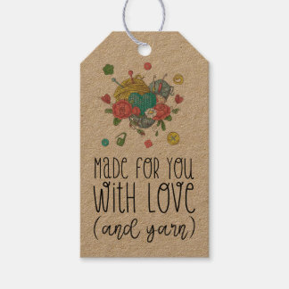 KRAFT Gemaakt voor Jou met Liefde en Haakwerk Cadeaulabel