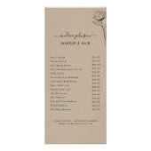 Kraft & Getrokken Roos Bloemenservice Menu Prijsli (Voorkant)