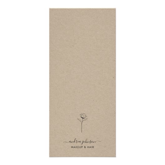 Kraft & Getrokken Roos Bloemenservice Menu Prijsli (Achterkant)