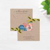 Kraft Girly Floral Earring Ketting Display Kaart (Bureau)