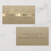 , Kraft, Gold Confetti, Gold Lotus Visitekaartje (Voorkant / Achterkant)