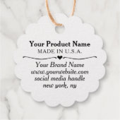 Kraft Gold Foil Hang Labels Custom Logo Scalloped (Achterkant)
