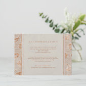 Kraft gold Lace country bruiloft Informatiekaartje (Staand voorkant)