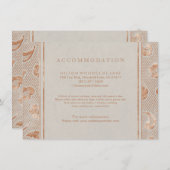 Kraft gold Lace country bruiloft Informatiekaartje (Voorkant / Achterkant)