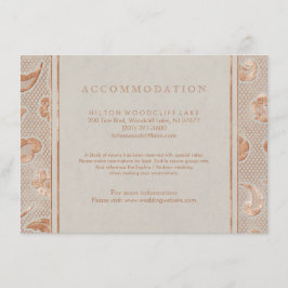 Kraft gold Lace country bruiloft Informatiekaartje