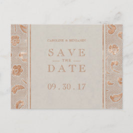 Kraft gold Lace rustic bruiloft met behoud van dat Aankondigingskaart