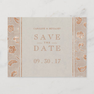 Kraft gold Lace rustic bruiloft met behoud van dat Aankondigingskaart