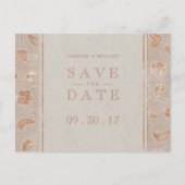Kraft gold Lace rustic bruiloft met behoud van dat Aankondigingskaart (Voorkant)