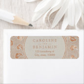 Kraft gold Lace rustic bruiloft return address Etiket (Insitu)