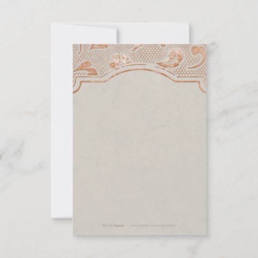 Kraft gold Lace Rustic country bruiloft bedankt (Achterkant)