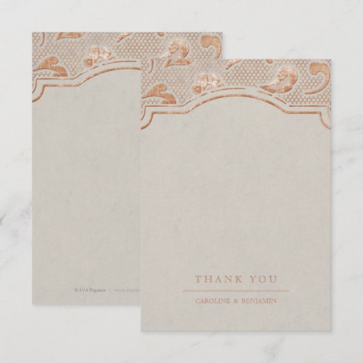 Kraft gold Lace Rustic country bruiloft bedankt (Voorkant / Achterkant)