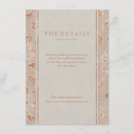 Kraft Gold Lace Rustic country bruiloft card Informatiekaartje