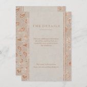 Kraft Gold Lace Rustic country bruiloft card Informatiekaartje (Voorkant / Achterkant)