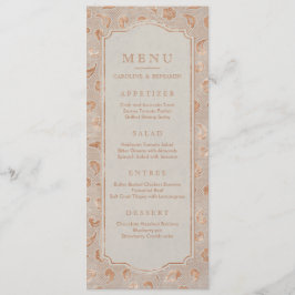 Kraft gold Lace rustic country bruiloft menu