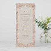Kraft gold Lace rustic country bruiloft menu (Staand voorkant)