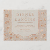 Kraft gold Lace rustic country bruiloft receptie Informatiekaartje (Voorkant)