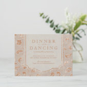 Kraft gold Lace rustic country bruiloft receptie Informatiekaartje (Staand voorkant)