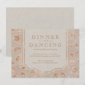 Kraft gold Lace rustic country bruiloft receptie Informatiekaartje (Voorkant / Achterkant)